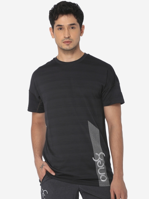 Puma Men Charcoal Grey Printed Round Neck T-shirt