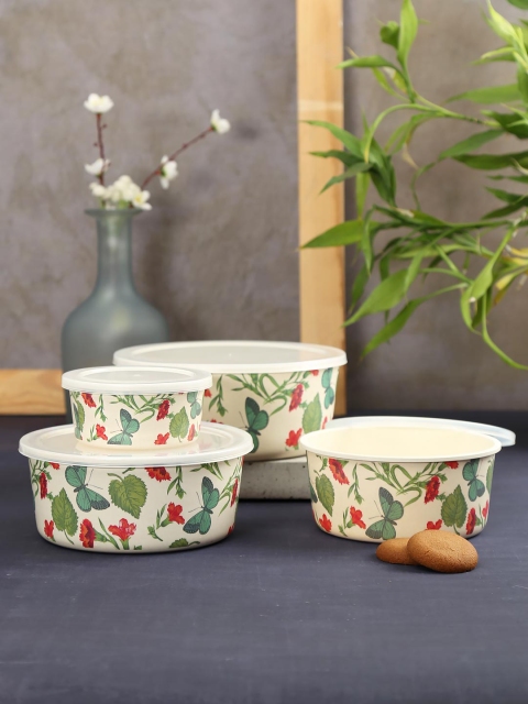 India Circus by Krsnaa Mehta Set of 4 Cream-Coloured & Green Printed Fluttering Extravagance Bamboo Storage Boxes
India Circus by Krsnaa Mehta Set of 4 Cream-Coloured & Green Printed Fluttering Extravagance Bamboo Storage Boxes