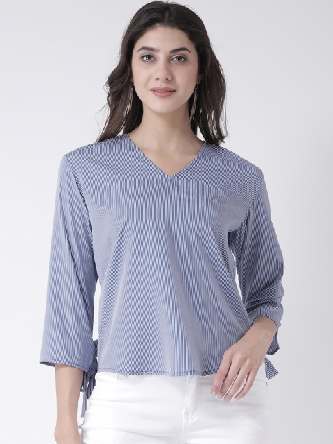 The Vanca Women Blue Striped Top