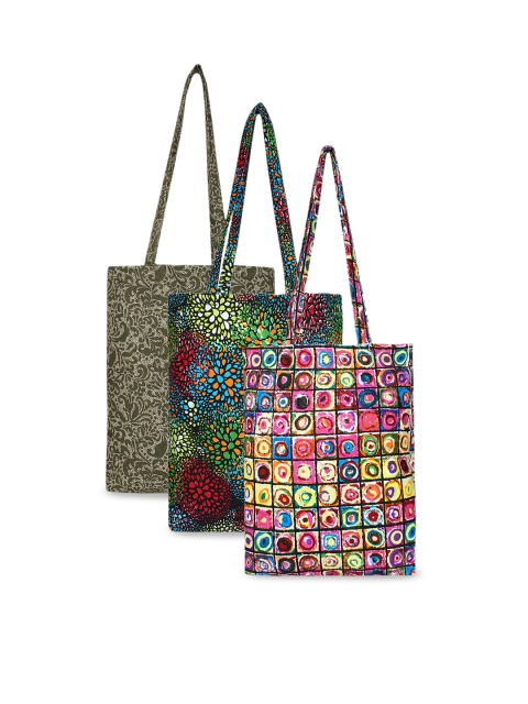 Anekaant Set Of 3 Printed Tote Bag, Multi