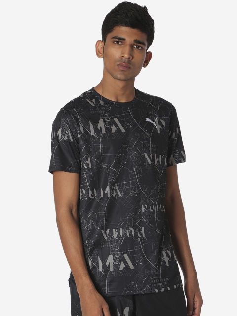 Puma Men Black Ignite Graphic S Printed Round Neck T-shirt