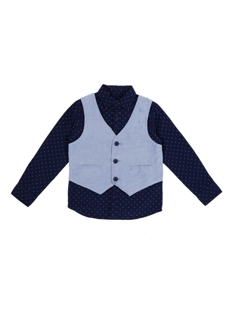 Pantaloons Junior Boys Navy Blue Regular Fit Printed Party Shirt with Attached Jacket
Pantaloons Junior Boys Navy Blue Regular Fit Printed Party Shirt with Attached Jacket