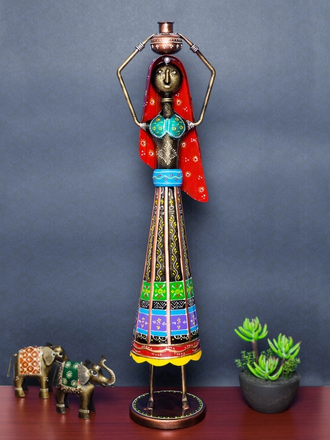 Golden Peacock Black & Copper-Toned Handcrafted Metal Showpiece