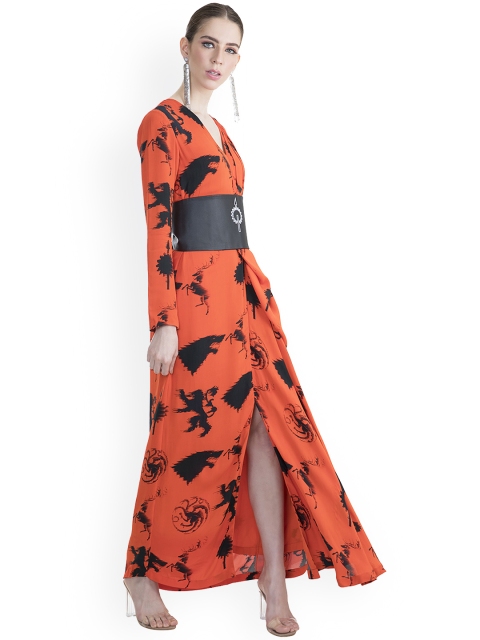 Pernia Pop-Up Shop By MASABA X GOT Orange & Black Ready To Wear Gown Saree With Belt
Pernia Pop-Up Shop By MASABA X GOT Orange & Black Ready To Wear Gown Saree With Belt
