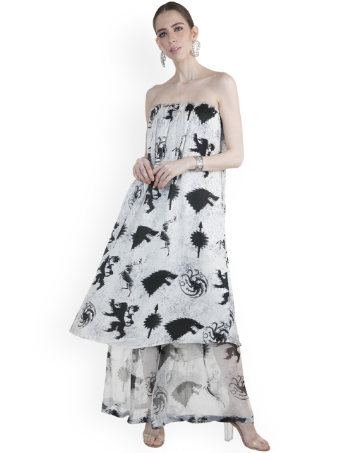Pernia Pop-Up Shop By MASABA X GOT Women White & Black Printed Tunic with Palazzos
Pernia Pop-Up Shop By MASABA X GOT Women White & Black Printed Tunic with Palazzos