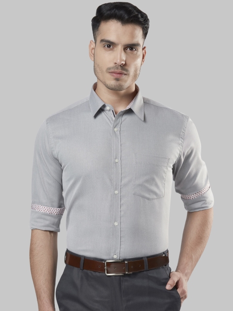 Next Look Men Grey Slim Fit Printed Formal Shirt