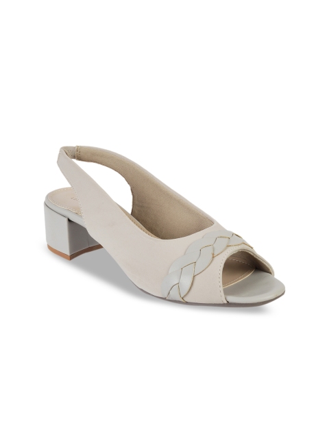 LEMON & PEPPER Women Beige Solid Peep Toes