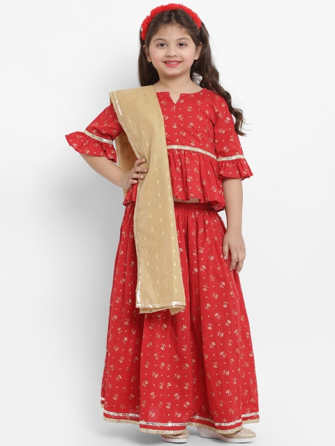 Bitiya by Bhama Girls Red & Gold-Coloured Ready to Wear Lehenga & Blouse with Dupatta
Bitiya by Bhama Girls Red & Gold-Coloured Ready to Wear Lehenga & Blouse with Dupatta