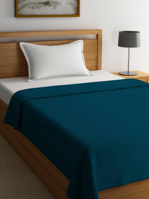 STELLAR HOME Blue Solid AC Room 210 GSM Single Bed Blanket
