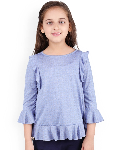 One Friday Girls Lavender Embellished Top