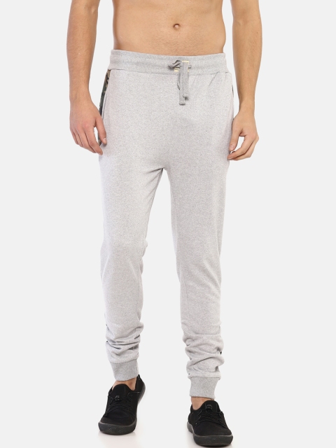 Masculino Latino Men Grey Melange Solid Pure Cotton Joggers