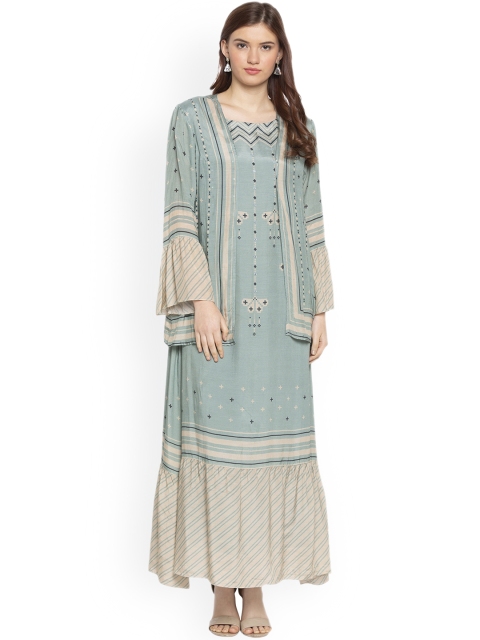 Pernia Pop-Up Shop By SOUP BY SOUGAT PAUL Women Sea Green & Beige Printed Maxi Dress
Pernia Pop-Up Shop By SOUP BY SOUGAT PAUL Women Sea Green & Beige Printed Maxi Dress