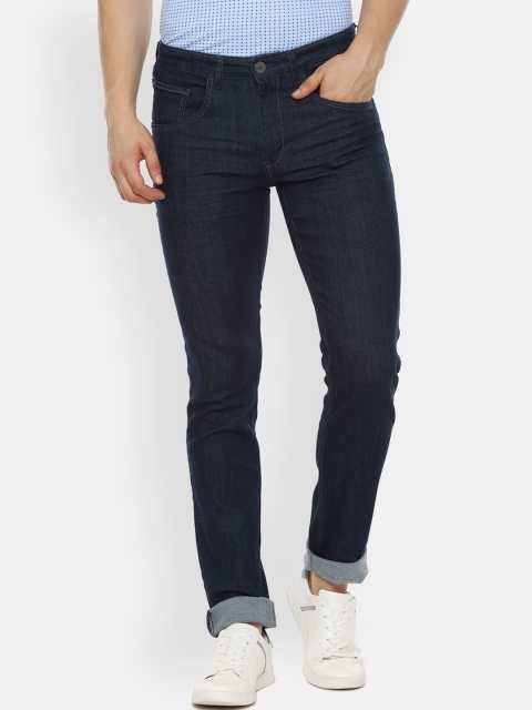 V Dot Men Navy Blue Slim Fit Mid-Rise Clean Look Stretchable Jeans
