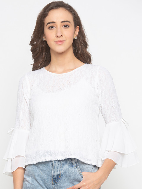 Iti Women White Solid Lace Top
Iti Women White Solid Lace Top