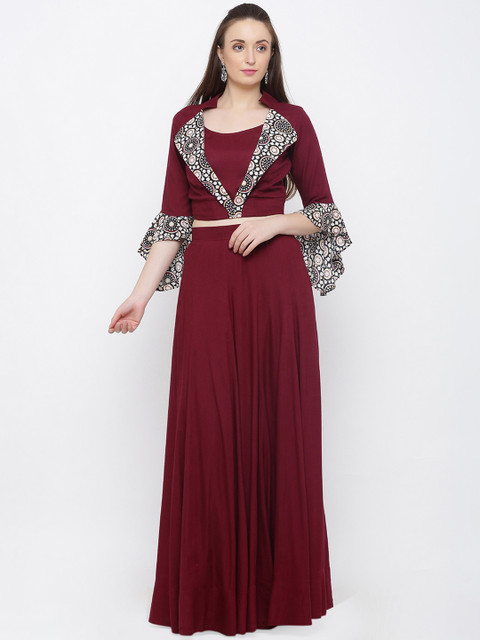 Indian Virasat Maroon & White Ready to Wear Lehenga with Blouse
Indian Virasat Maroon & White Ready to Wear Lehenga with Blouse