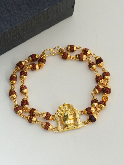Dare by Voylla Men Gold-Toned & Brown Brass Gold-Plated Handcrafted Wraparound Bracelet
Dare by Voylla Men Gold-Toned & Brown Brass Gold-Plated Handcrafted Wraparound Bracelet