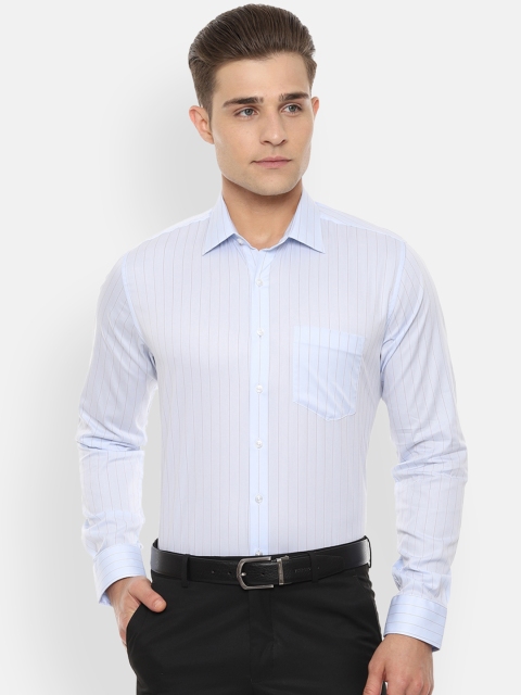 Van Heusen Men Blue Slim Fit Striped Formal Shirt