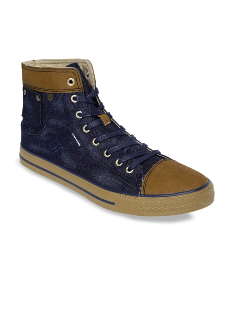 Flying Machine Men Navy Blue & Olive Brown Colourblocked Textile Mid-Top Flat Boots
Flying Machine Men Navy Blue & Olive Brown Colourblocked Textile Mid-Top Flat Boots