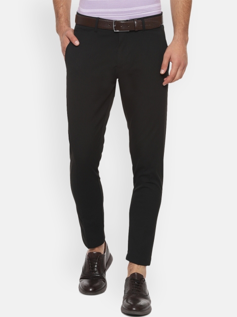 Allen Solly Sport Men Black Slim Fit Solid Regular Trousers