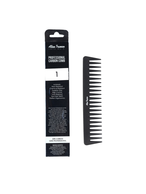 Alan Truman Black Wet & Dry Professional Carbon Detangling Comb CB-01