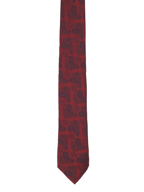 Van Heusen Maroon Woven Design Broad Tie