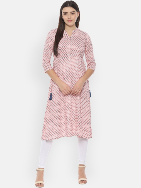 People Women Pink Printed Anarkali Kurta