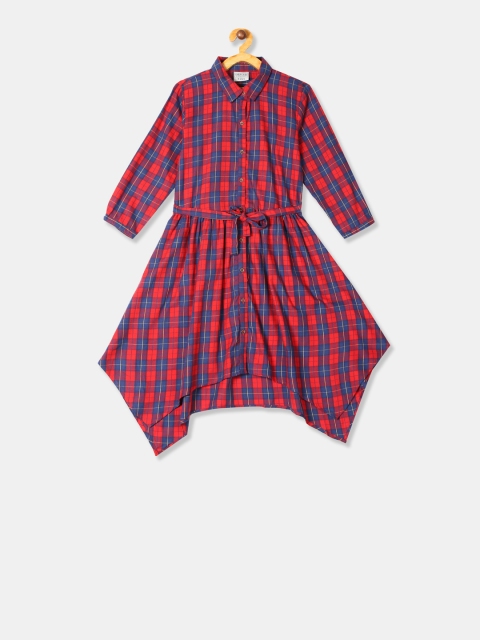 Cherokee Girls Red Checked Shirt Dress