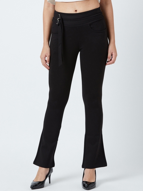 Devis Women Black Solid Regular Fit Treggings