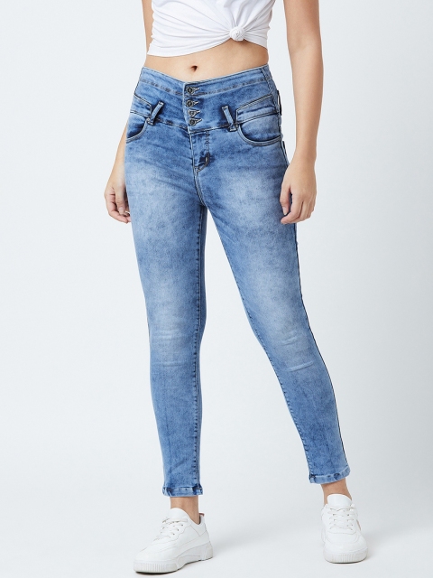 Devis Women Blue Skinny Fit High-Rise Clean Look Stretchable Jeans