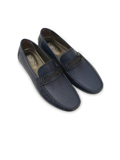 ROSSO BRUNELLO Men Navy Blue & Black Solid Leather Driving Shoes 
ROSSO BRUNELLO Men Navy Blue & Black Solid Leather Driving Shoes
