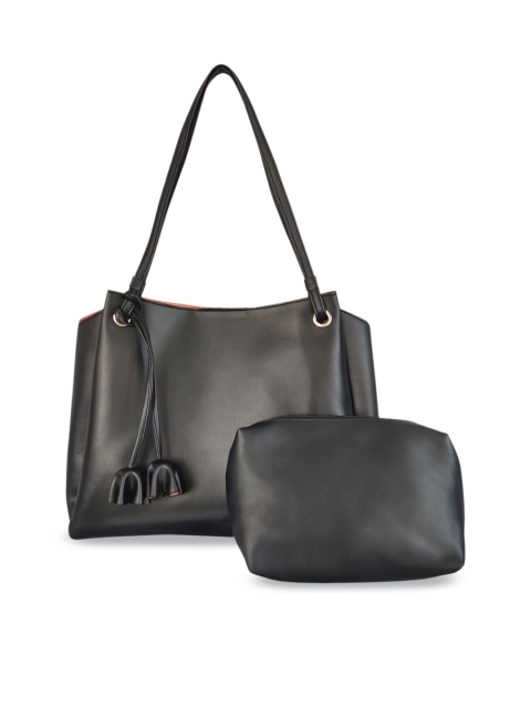 Toteteca Black Solid Shoulder Bag
