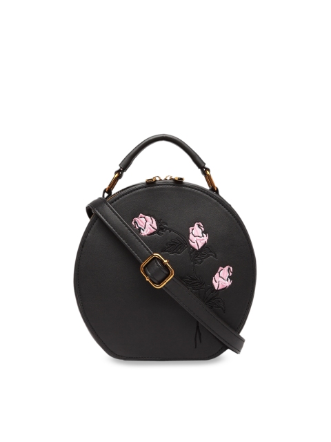 Diana Korr Black Embroidered Handheld Bag