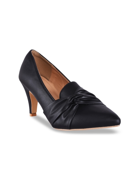 BuckleUp Women Black Solid Pumps