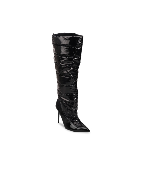 Truffle Collection Women Black Solid Heeled Boots