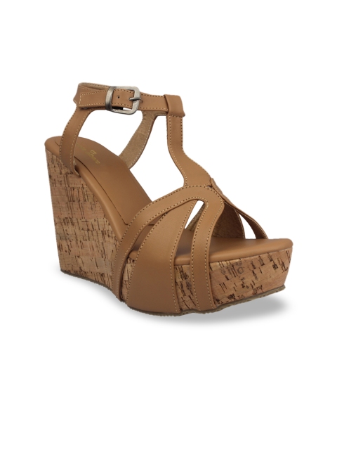 pelle albero Women Camel Brown Solid Heels