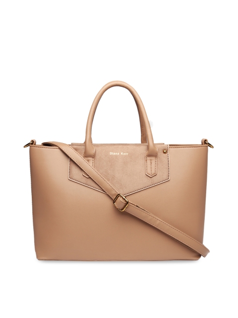 Diana Korr Beige Solid Handheld Bag