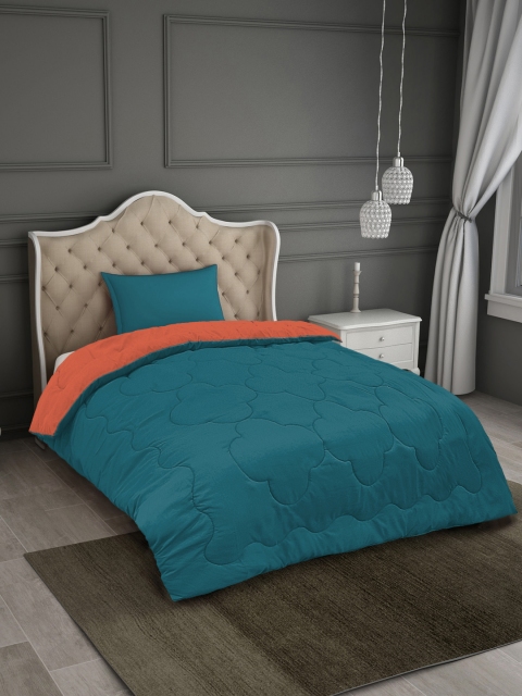 Status Teal & Orange Solid Mild Winter 210 GSM Single Bed Comforter