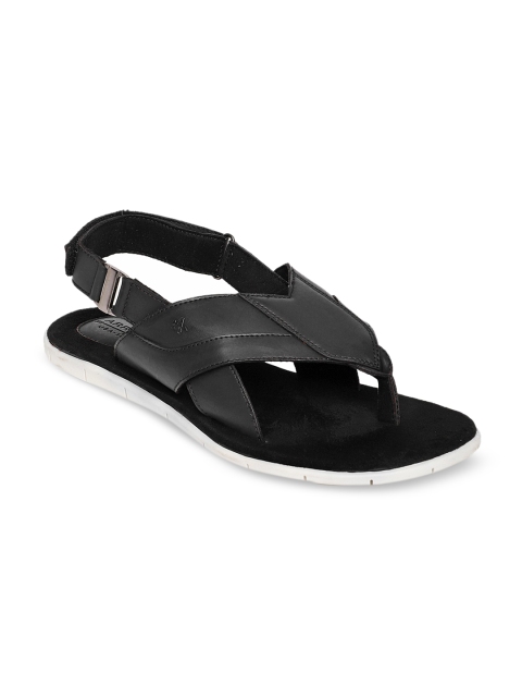 Arrow Men Black Solid Sandals