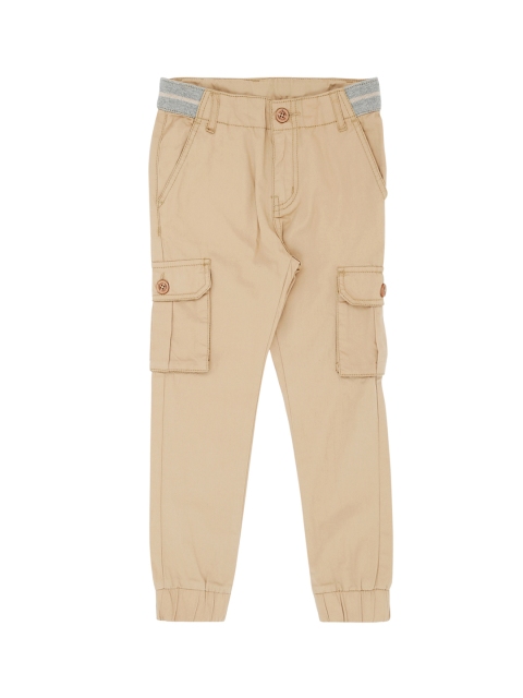 Pantaloons Junior Boys Beige Regular Fit Solid Cargos