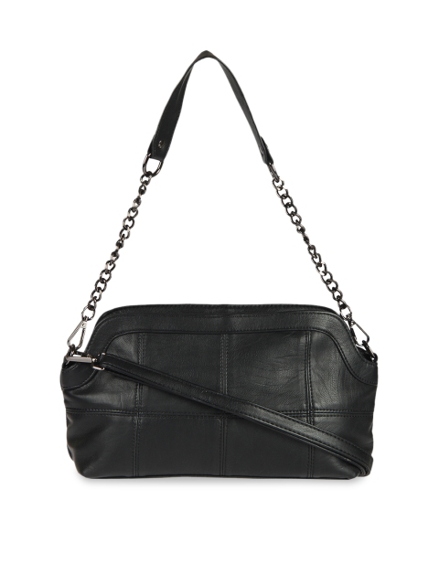 red pout Black Textured Sling Bag