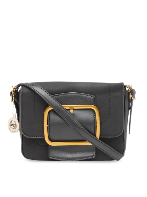 Moedbuille Black Solid Sling Bag