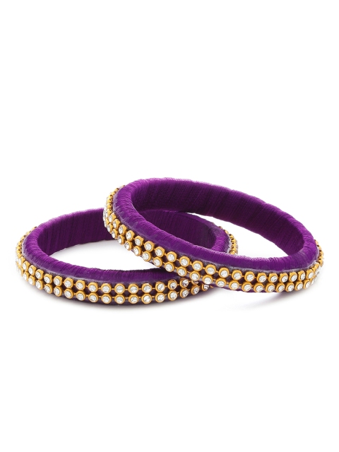 AKSHARA Girls Set of 2 Purple & Gold-Toned Stone-Studded Handcrafted Bangles
AKSHARA Girls Set of 2 Purple & Gold-Toned Stone-Studded Handcrafted Bangles