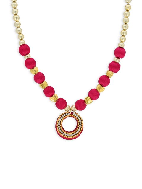 AKSHARA Girls Red & Gold-Plated Alloy Handcrafted Necklace