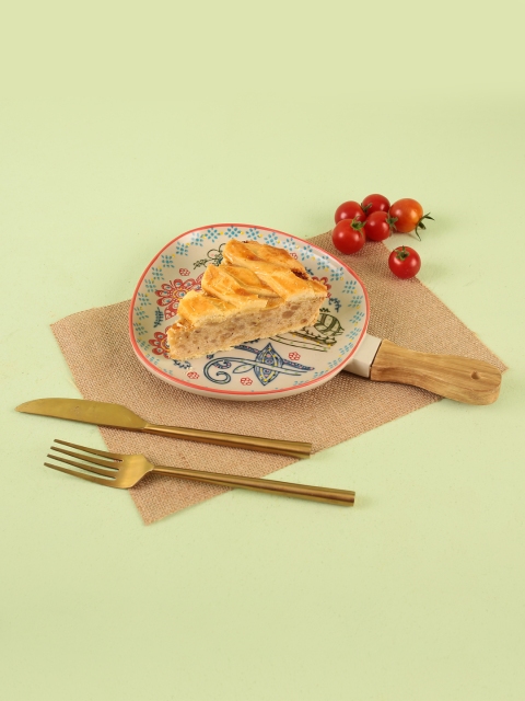 Chumbak Multicoloured Printed Serving Platter, Multi