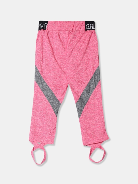 Cherokee Girls Pink Self Design Ankle Length Leggings