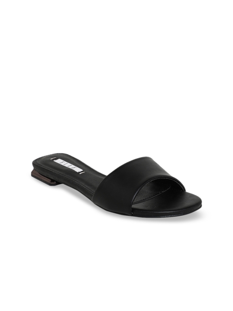ELLE Women Black Solid Open Toe Flats