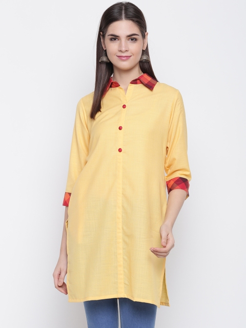 Shakumbhari Women Yellow Solid Tunic