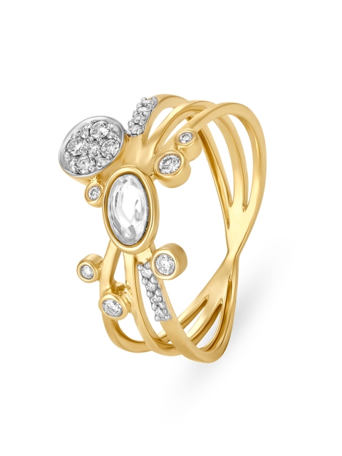 Mia by Tanishq Women 14KT Gold Ring in Split Shank-Design with Oval-Cut Diamonds, Yellow
Mia by Tanishq Women 14KT Gold Ring in Split Shank-Design with Oval-Cut Diamonds, Yellow