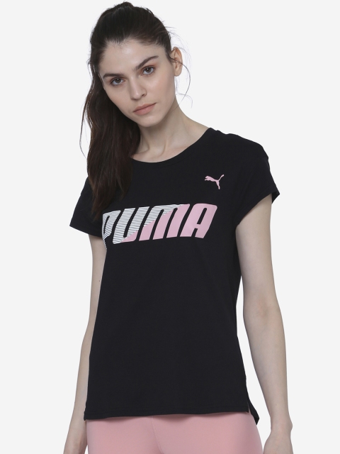 Puma Women Black Round Neck MODERN SPORT Graphic T-shirt
