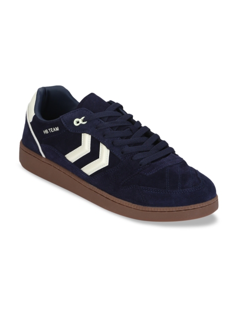 hummel Unisex Navy Blue Suede Sneakers